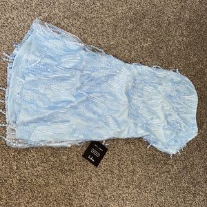 Lulus Dress: Making Magic Light Blur Lace Up Mini Dress